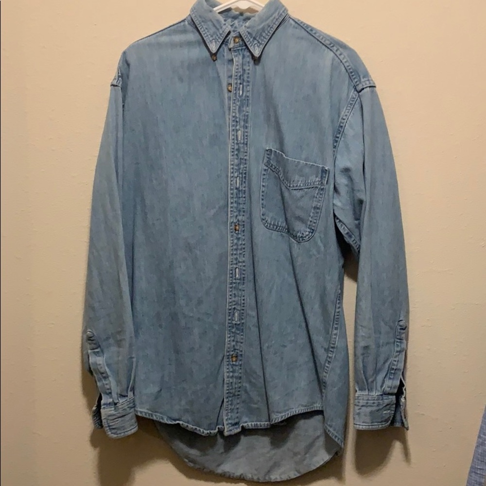 Men’s L.L. Bean Button Down Denim Shirt (L)